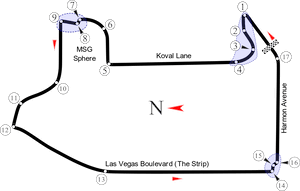 Streckenführung vom GP von Las Vegas 